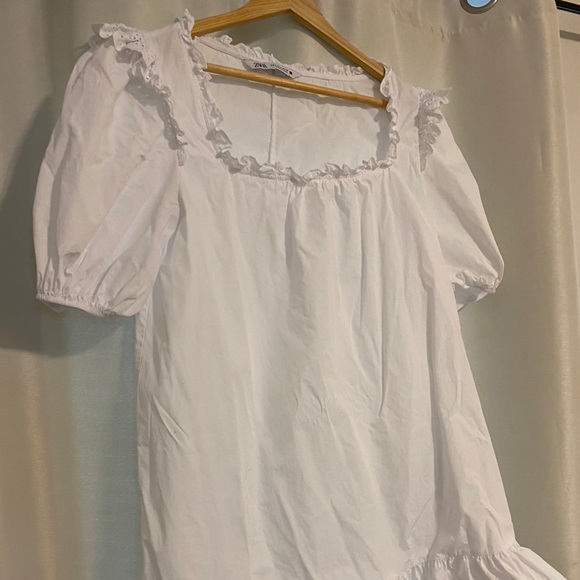 Zara Ruffled Poplin Dress - Picture 6 of 8